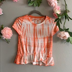Aero S tie dye peplum “seriously soft relaxed” tee